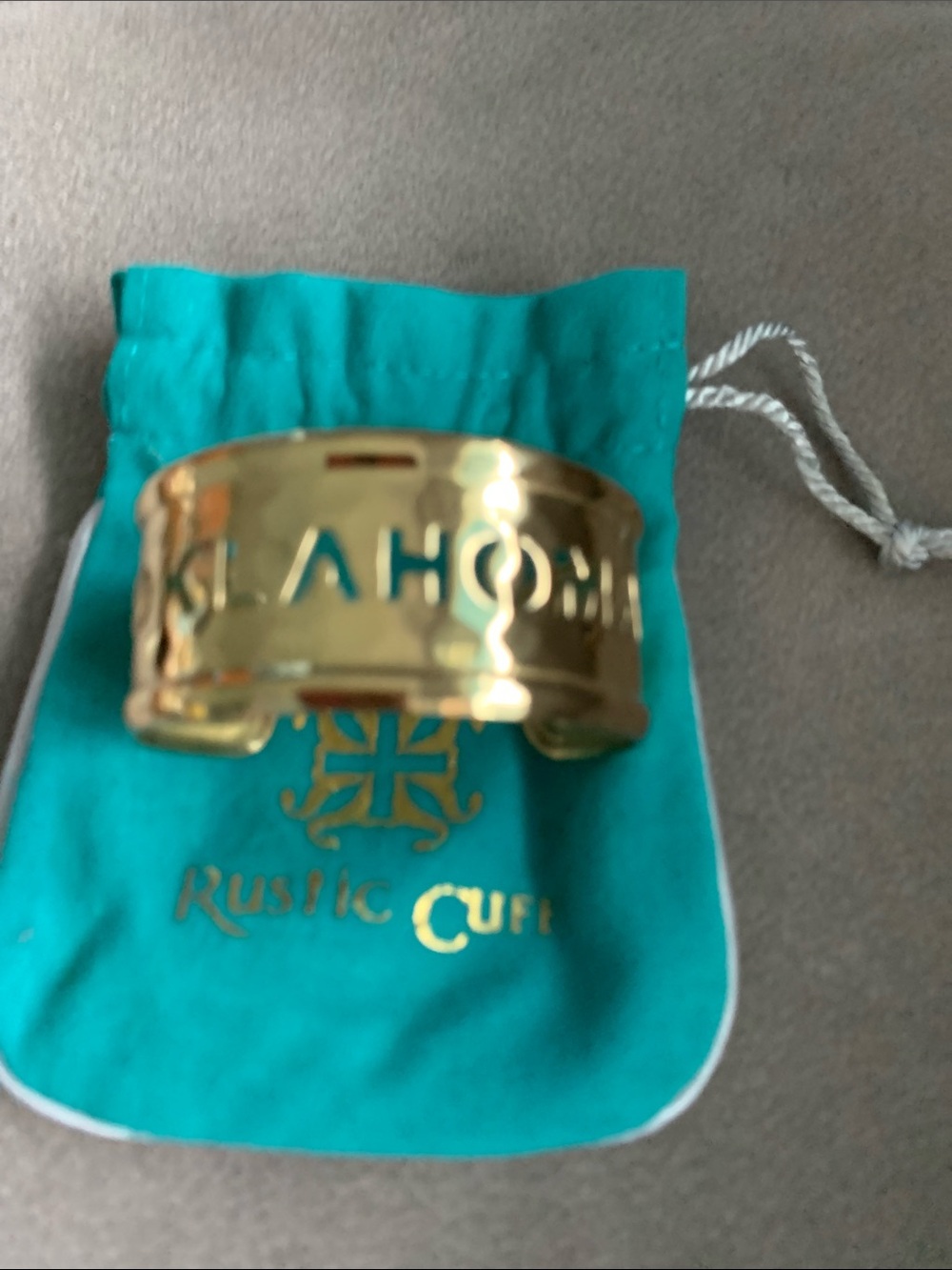 Rustic Cuff Gold Cutout Oklahoma Cuff Bracelet